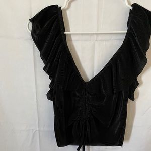 ZARA v-neck ribbed crop top